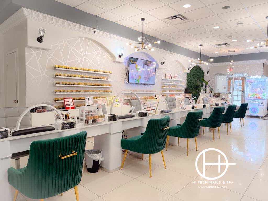 Manicure stations at HiTech Nails & Spa
